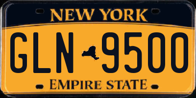 NY license plate GLN9500