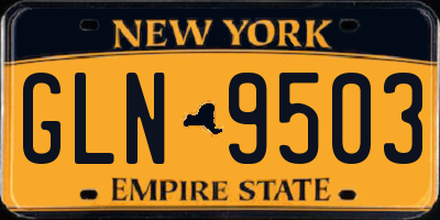 NY license plate GLN9503