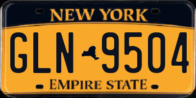 NY license plate GLN9504