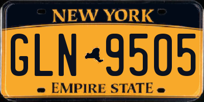 NY license plate GLN9505