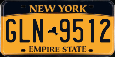 NY license plate GLN9512