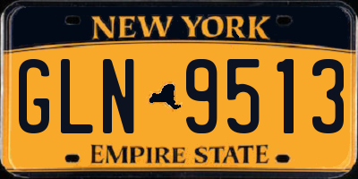 NY license plate GLN9513