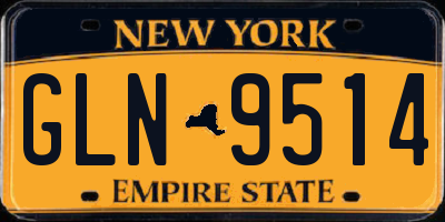 NY license plate GLN9514