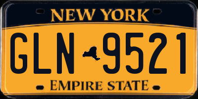 NY license plate GLN9521