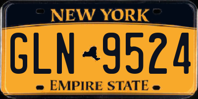 NY license plate GLN9524
