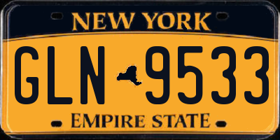NY license plate GLN9533