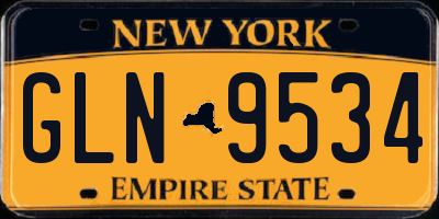 NY license plate GLN9534