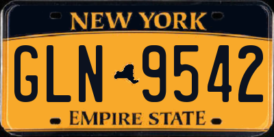 NY license plate GLN9542