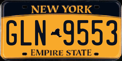 NY license plate GLN9553