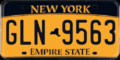 NY license plate GLN9563