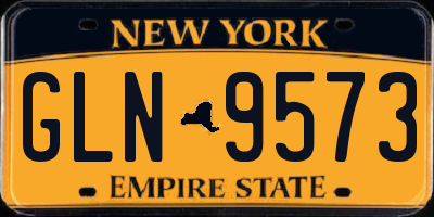 NY license plate GLN9573