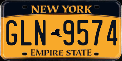 NY license plate GLN9574