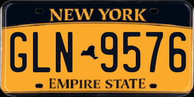 NY license plate GLN9576