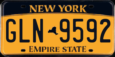 NY license plate GLN9592