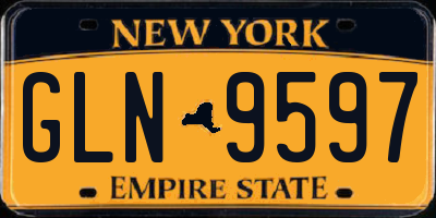 NY license plate GLN9597