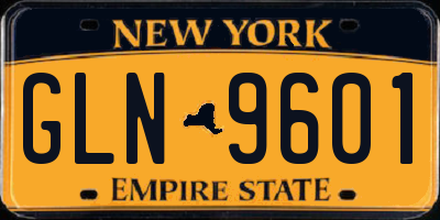 NY license plate GLN9601