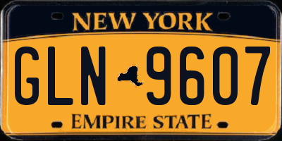 NY license plate GLN9607