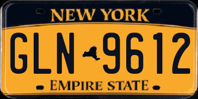 NY license plate GLN9612