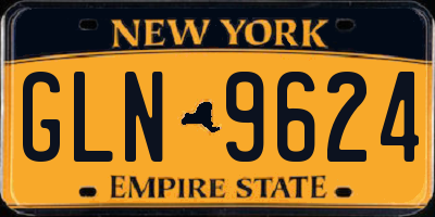 NY license plate GLN9624