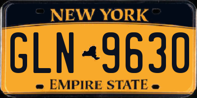 NY license plate GLN9630