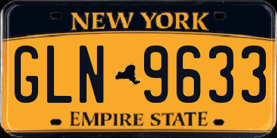 NY license plate GLN9633