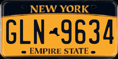NY license plate GLN9634
