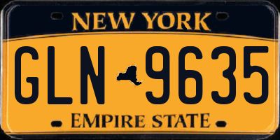NY license plate GLN9635