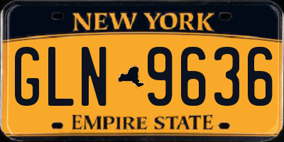 NY license plate GLN9636