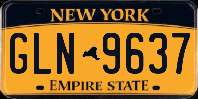 NY license plate GLN9637