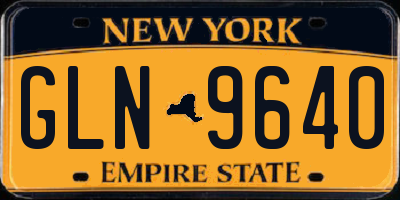 NY license plate GLN9640