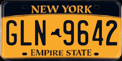 NY license plate GLN9642