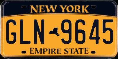 NY license plate GLN9645