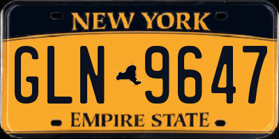 NY license plate GLN9647