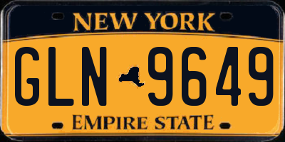 NY license plate GLN9649