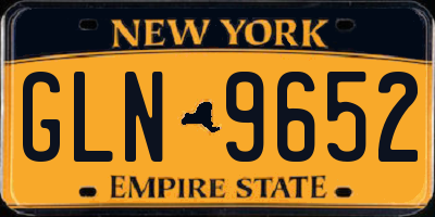 NY license plate GLN9652