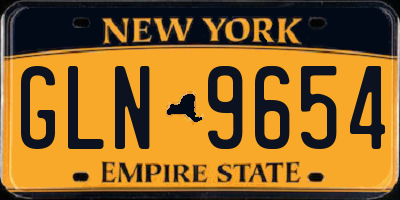 NY license plate GLN9654