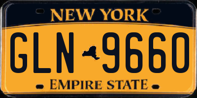 NY license plate GLN9660