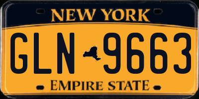 NY license plate GLN9663