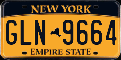 NY license plate GLN9664