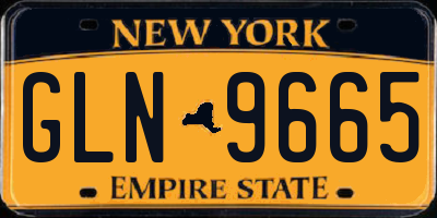 NY license plate GLN9665