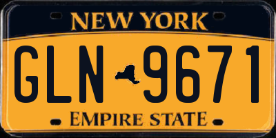NY license plate GLN9671
