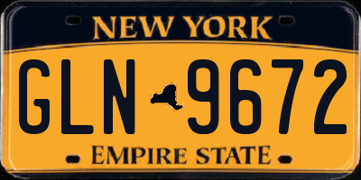 NY license plate GLN9672