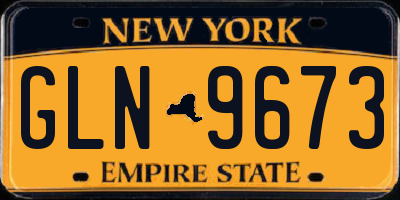 NY license plate GLN9673