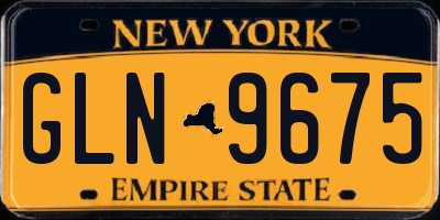 NY license plate GLN9675