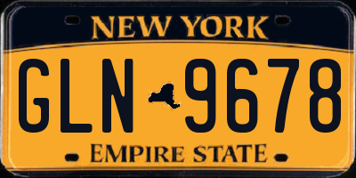 NY license plate GLN9678