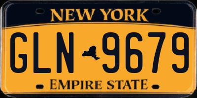 NY license plate GLN9679