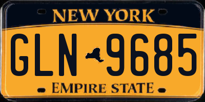 NY license plate GLN9685