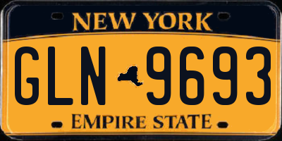 NY license plate GLN9693