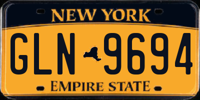 NY license plate GLN9694