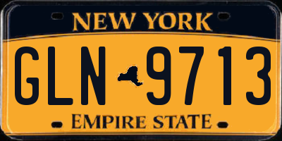 NY license plate GLN9713